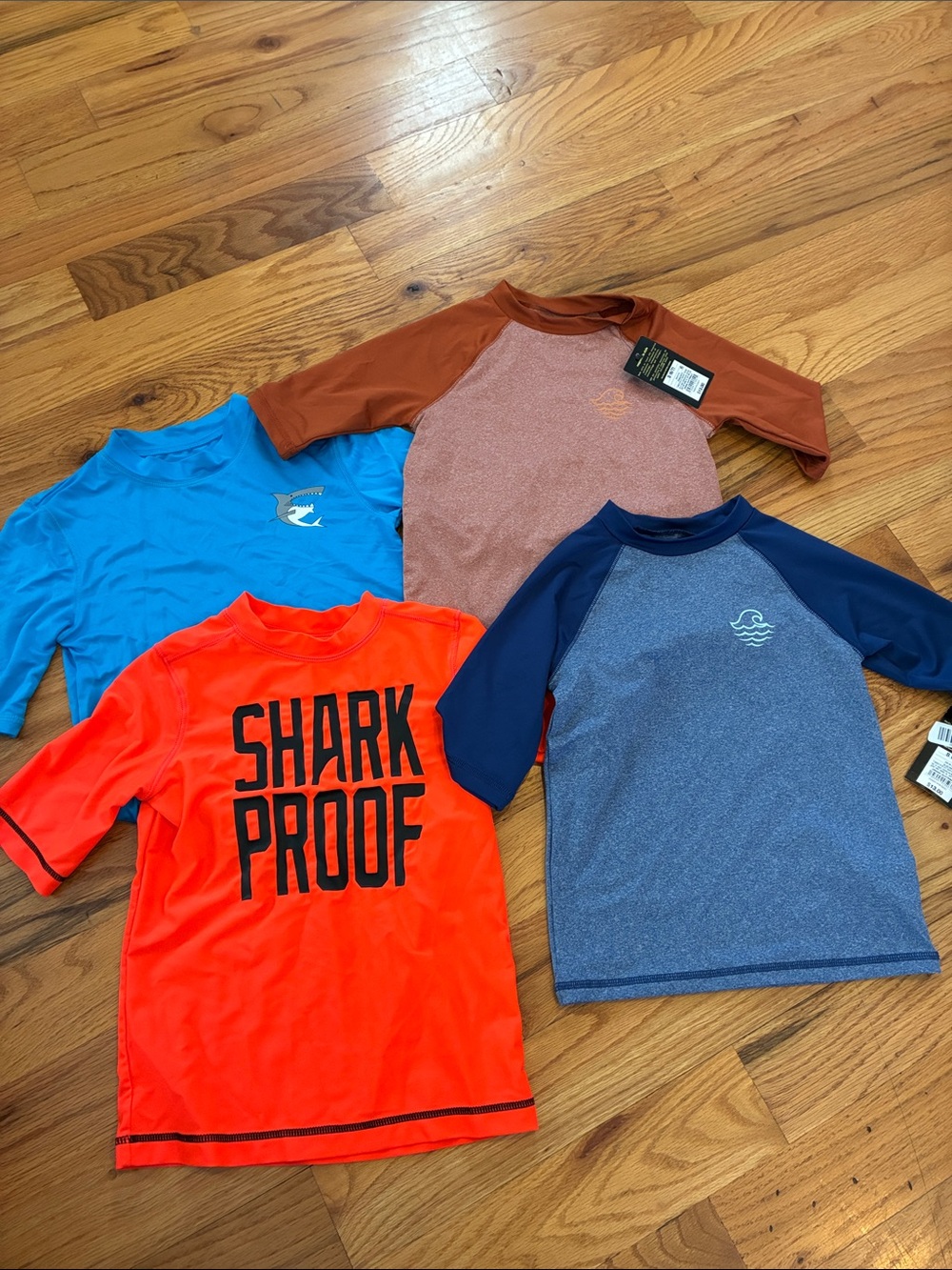 Carter's Boys' Rashguard 4-Pack — Orange, Blue, Navy & Brown Mix